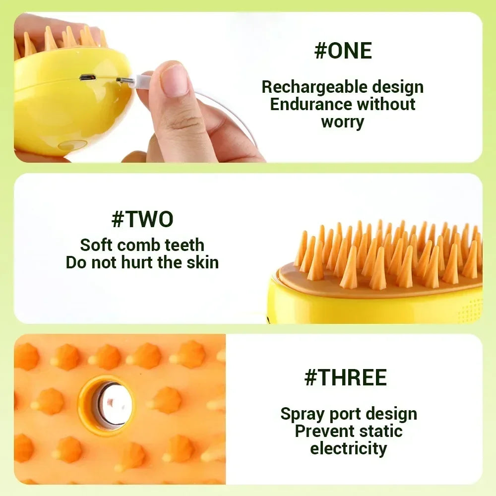 New pet spray massage comb cat and dog one-click spray anti-skies comb bath brush remove floating hair pet comb