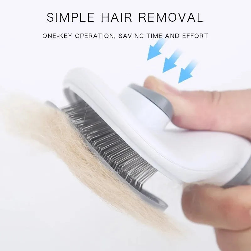 Pet Hair Removal Brush Dog Hair Comb Stainless Steel Automatic Hair Fading Cat Comb Pet Cleaning Grooming Supplies
