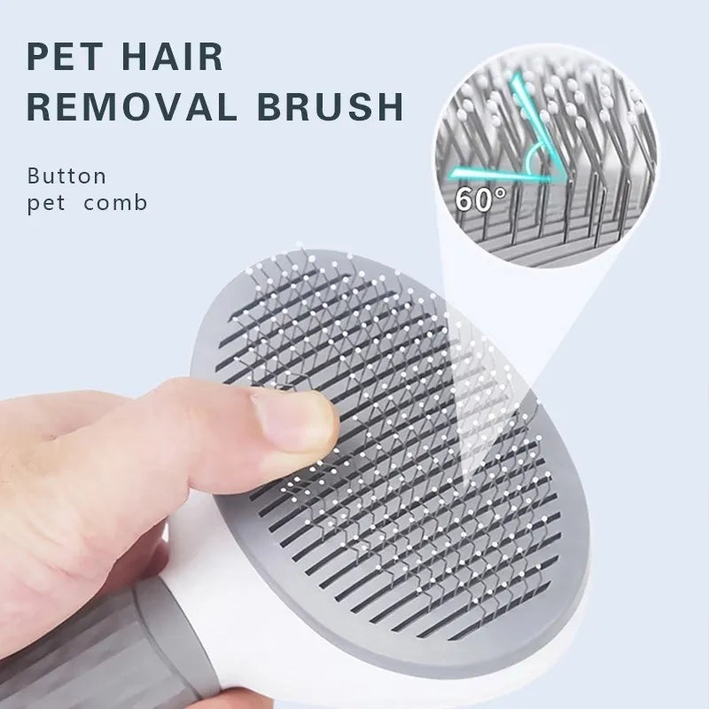 Pet Hair Removal Brush Dog Hair Comb Stainless Steel Automatic Hair Fading Cat Comb Pet Cleaning Grooming Supplies