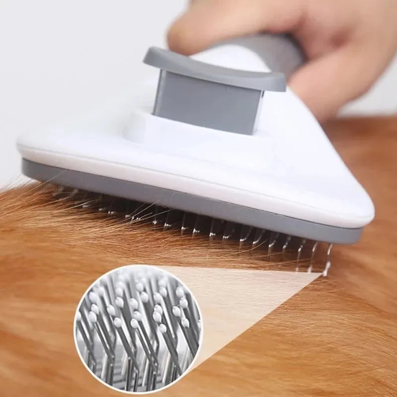 Pet Hair Removal Brush Dog Hair Comb Stainless Steel Automatic Hair Fading Cat Comb Pet Cleaning Grooming Supplies