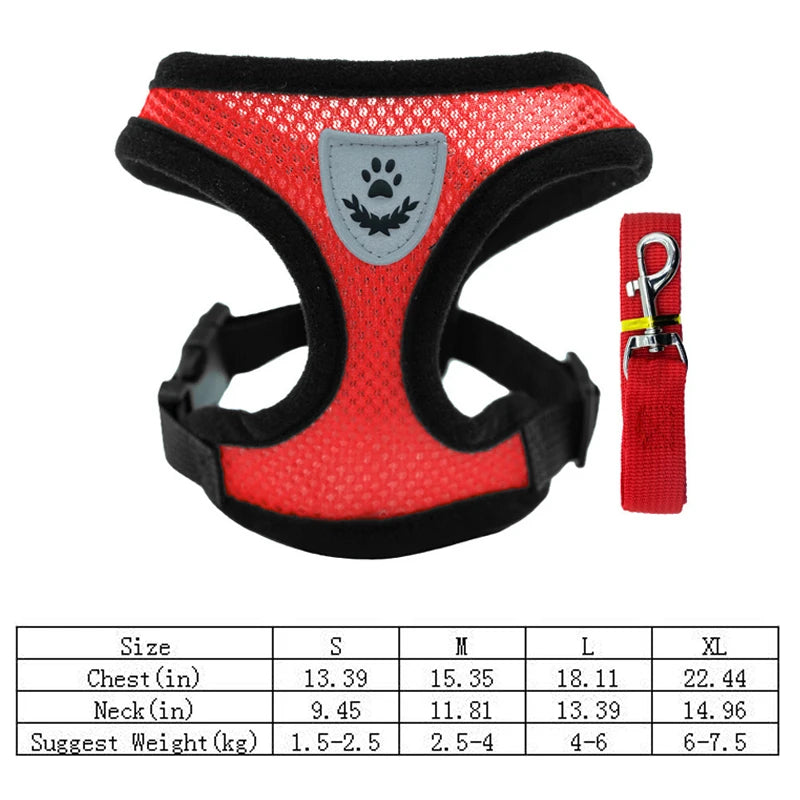 Cat Harness Vest Walking Leash For Puppy dog Collar Polyester Adjustable Mesh Dog Harness For Small Medium Pet Accessories