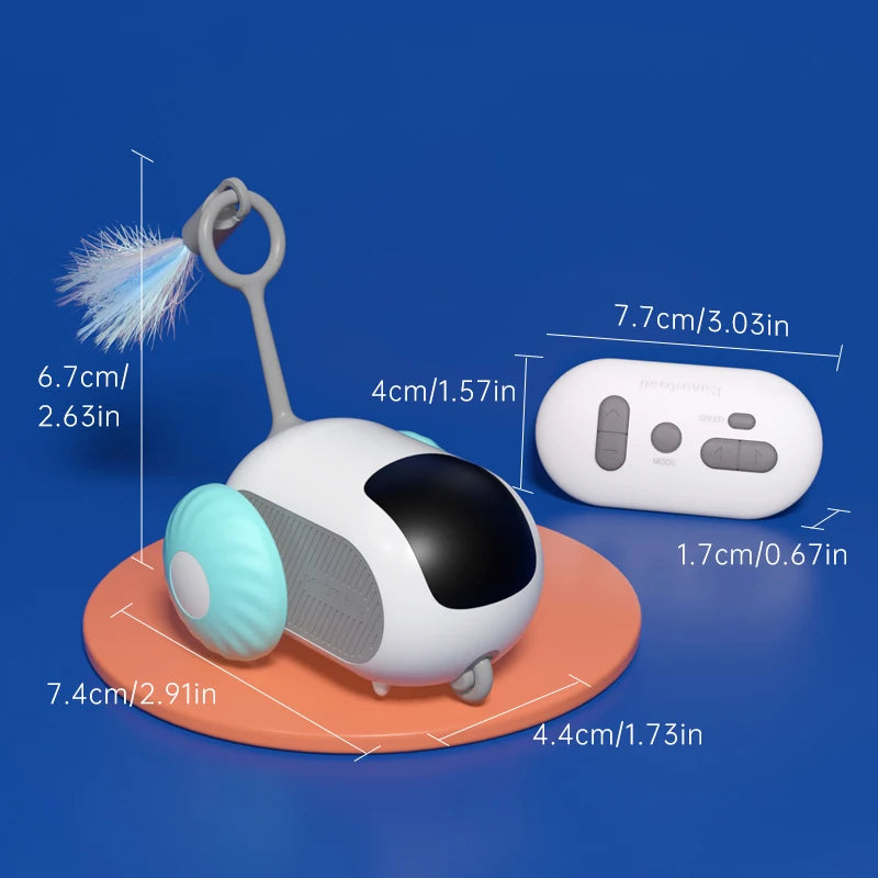 Smart Cat Toy 2 Modes Automatic Moving Remote Controlled Toy Car for Cats Dogs Interactive Playing Kitten Training Pet Supplies